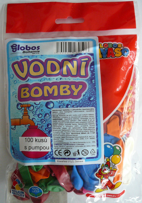 Balónky vodní bomby 100ks s pumpou