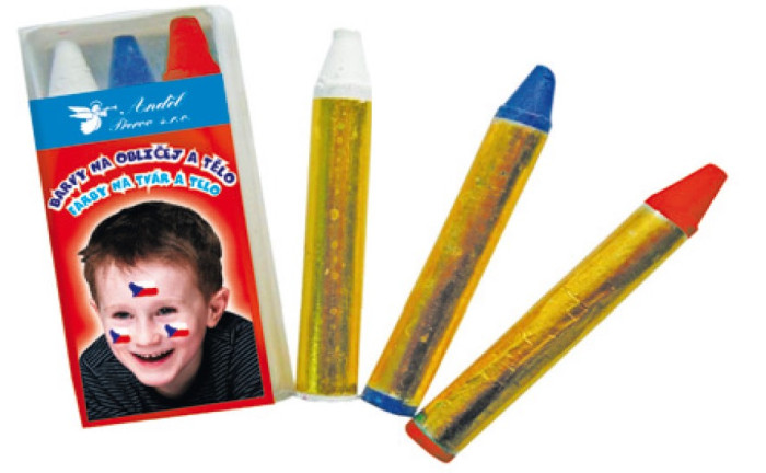 Barvy na obličej a tělo 3ks trikolóra