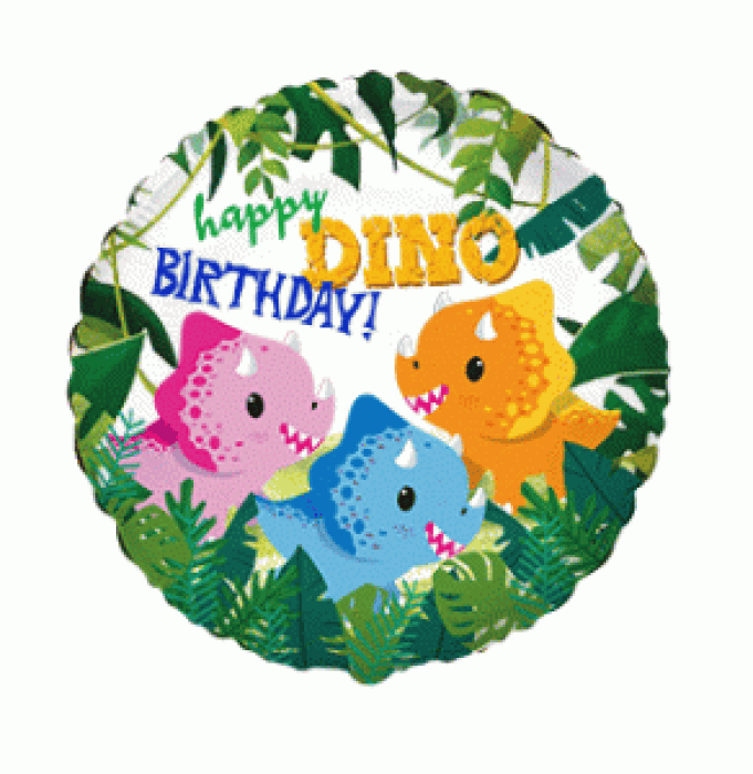 Fóliový balónek Dinosauři Happy birthday