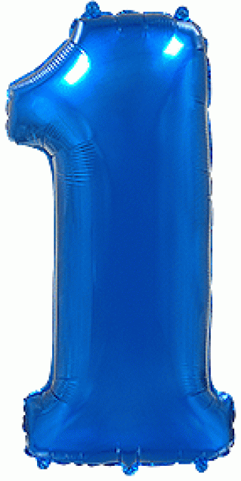 Fóliový Balónek malý číslo 1 modré 36cm